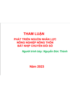 Nguồn nhân lức CĐS trong nông nghiệp 2023