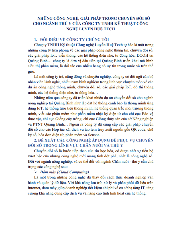 Những công nghệ, giải pháp trong chuyển đổi số cho ngành thú y