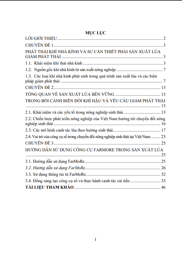 Sử dụng công cụ FarMoRe trong sản xuất lúa bền vững